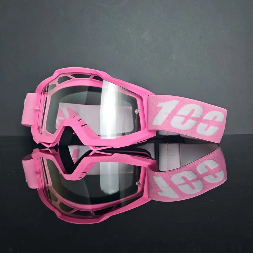 100 Motorcycle Goggles Dustproof Racing Glasses Windproof for Men & Women Motocross Cycling Skiing Outdoor Off-Road Bike Goggle