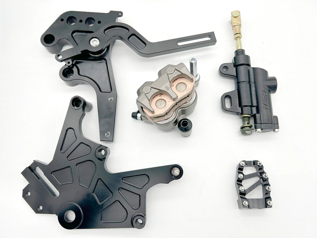 For New Modified Ultra Bee Brake Dual-Caliper Bracket Kit Rear Disc Brake Anodic Oxide Finish Foot Brake Replacement Surron LBX