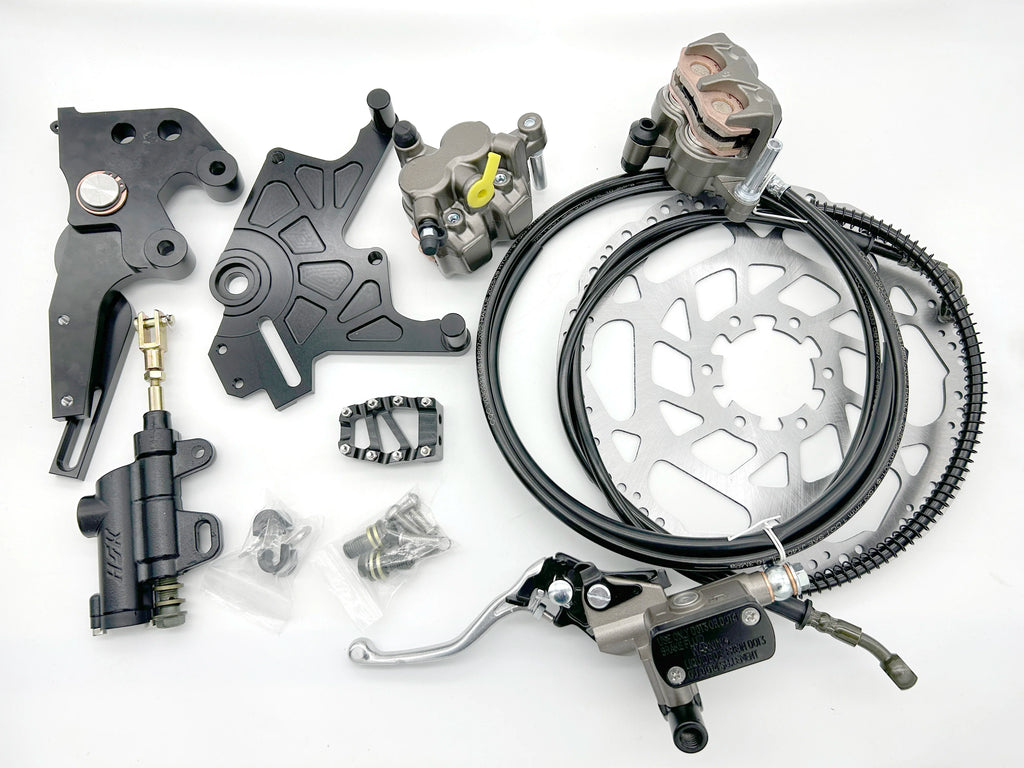 For New Modified Ultra Bee Brake Dual-Caliper Bracket Kit Rear Disc Brake Anodic Oxide Finish Foot Brake Replacement Surron LBX