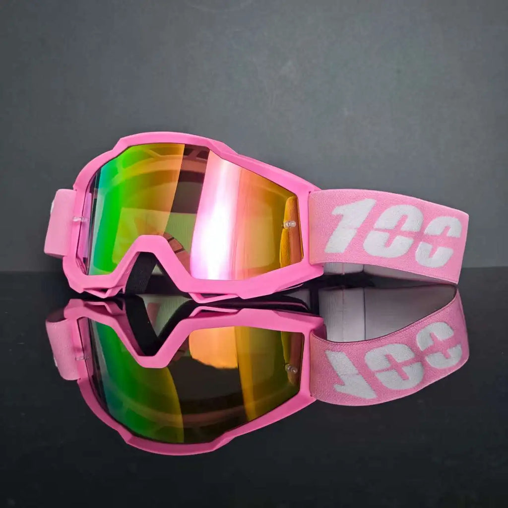 100 Motorcycle Goggles Dustproof Racing Glasses Windproof for Men & Women Motocross Cycling Skiing Outdoor Off-Road Bike Goggle