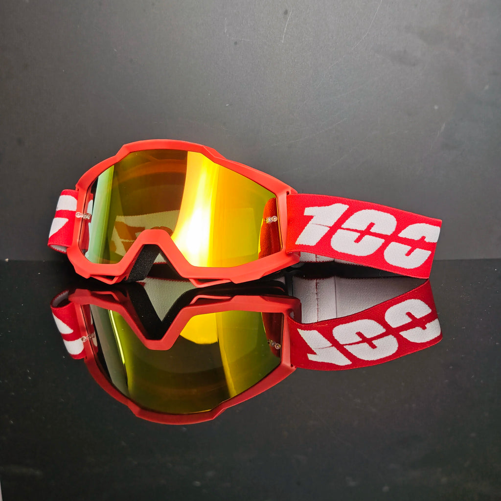 100 Motorcycle Goggles Dustproof Racing Glasses Windproof for Men & Women Motocross Cycling Skiing Outdoor Off-Road Bike Goggle