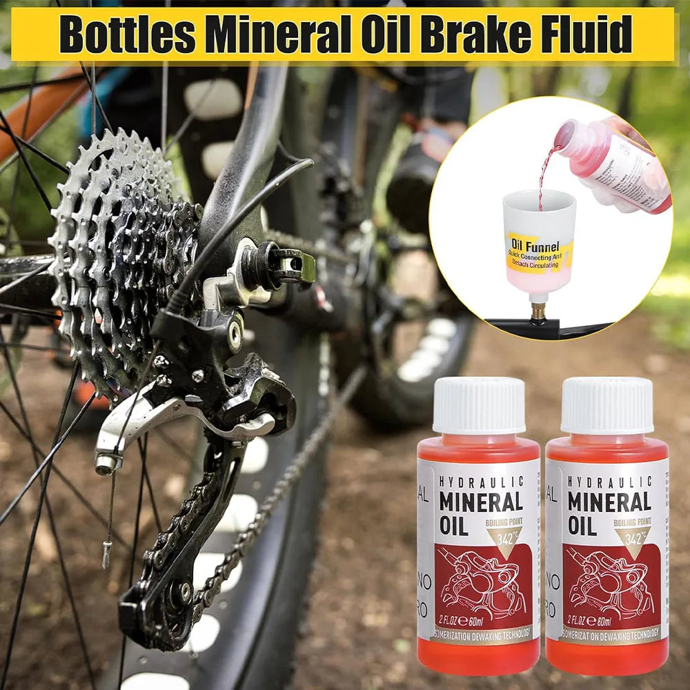 High Performance Bike Brake Mineral Oil - 60ml/2oz - Ideal for Shimano and Tektro Hydraulic Brake Systems