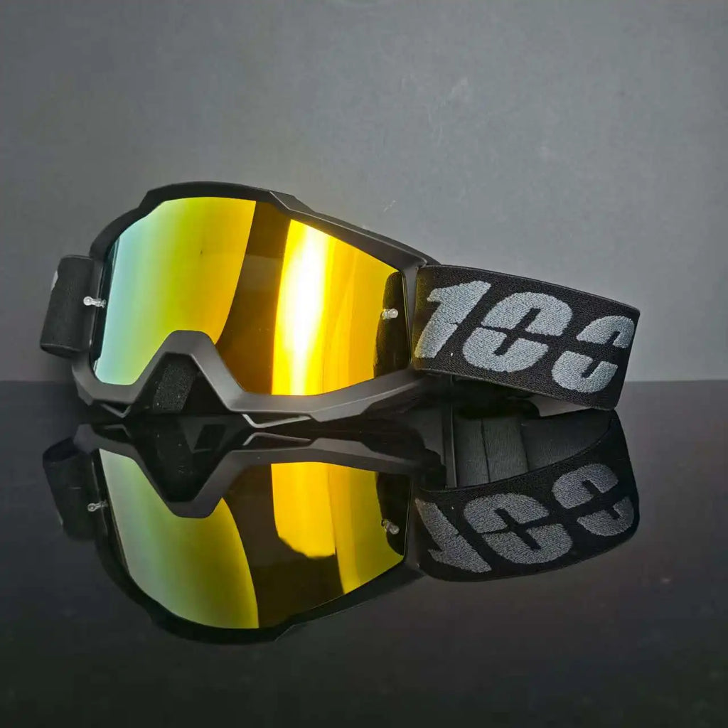 100 Motorcycle Goggles Dustproof Racing Glasses Windproof for Men & Women Motocross Cycling Skiing Outdoor Off-Road Bike Goggle