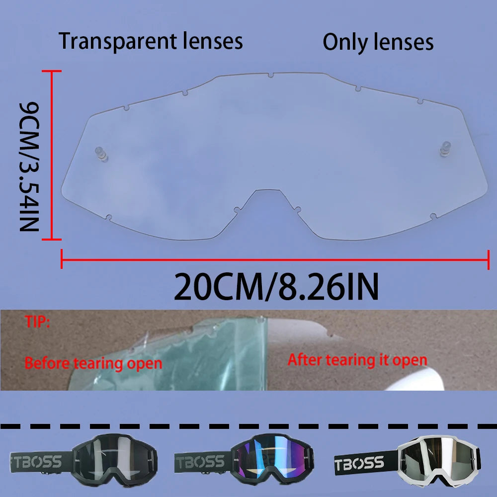 100 Motorcycle Goggles Dustproof Racing Glasses Windproof for Men & Women Motocross Cycling Skiing Outdoor Off-Road Bike Goggle