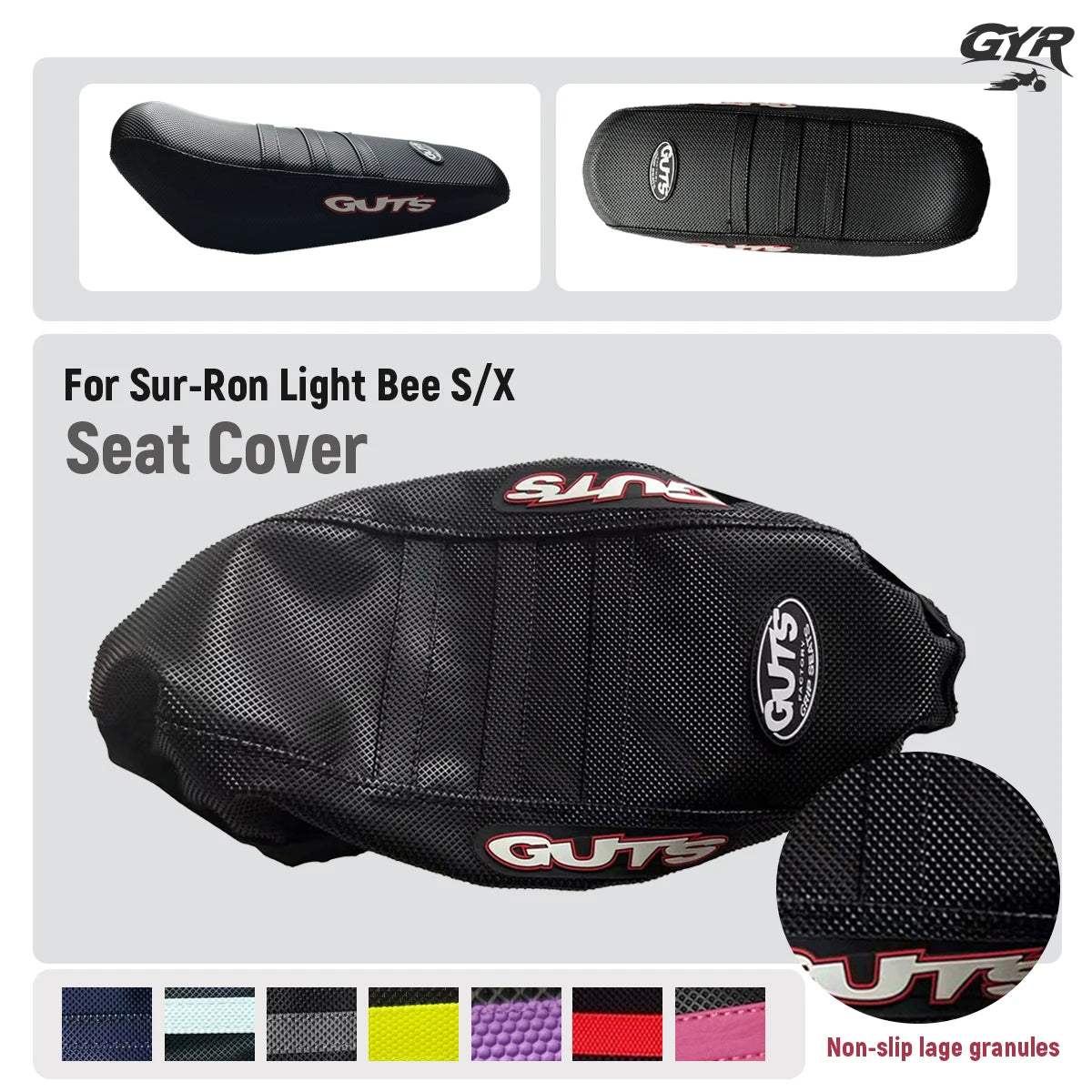 GYR Motorcycle Pro Ribbed Rubber Gripper Soft Guts Seat Cover Anti-slip For Surron LightBee X S Off-Road Electric Vehicle E-Bike