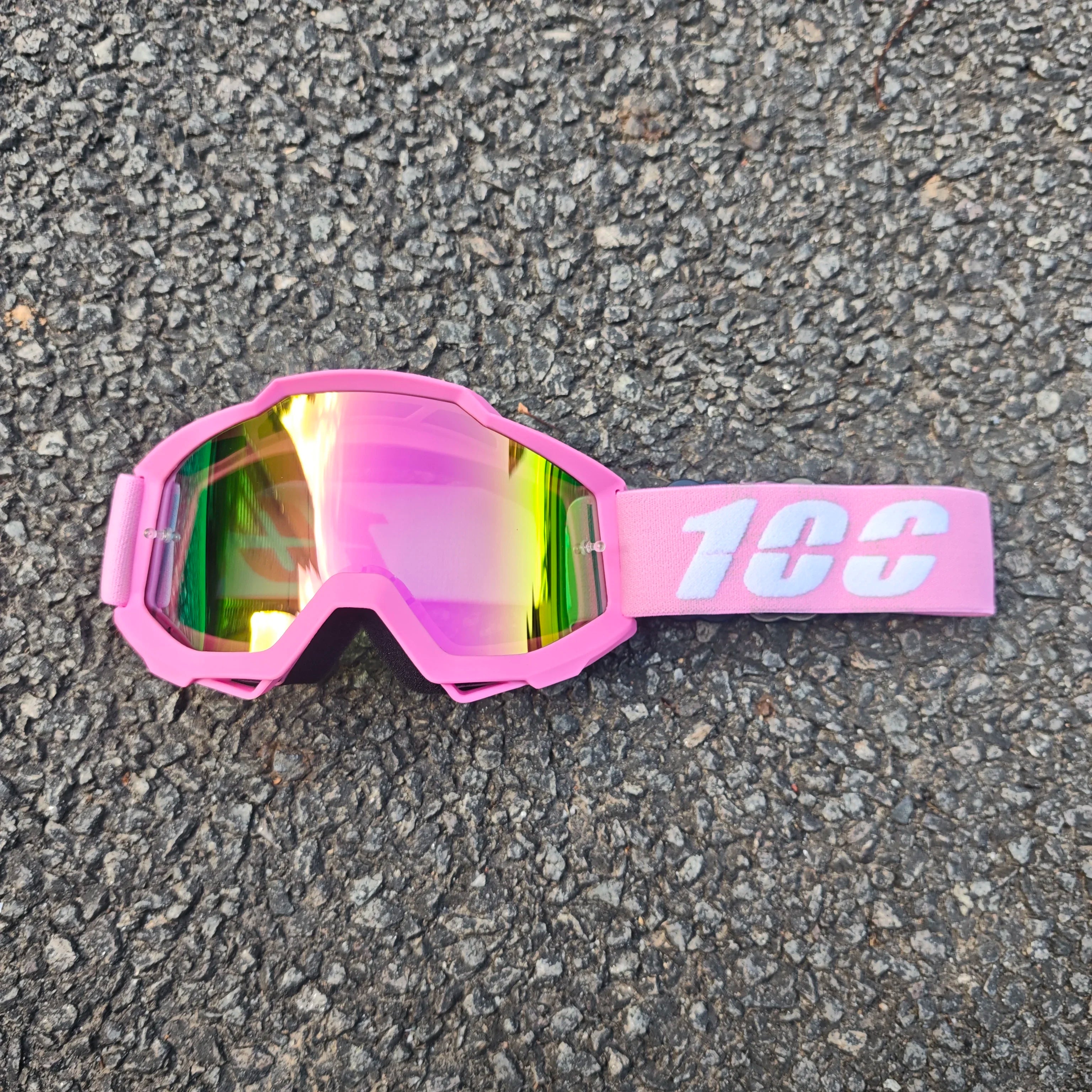 100 Motorcycle Goggles Dustproof Racing Glasses Windproof for Men & Women Motocross Cycling Skiing Outdoor Off-Road Bike Goggle