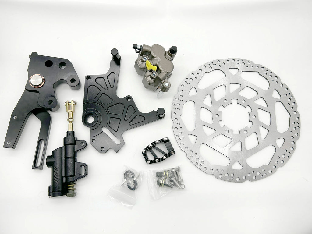 For New Modified Ultra Bee Brake Dual-Caliper Bracket Kit Rear Disc Brake Anodic Oxide Finish Foot Brake Replacement Surron LBX