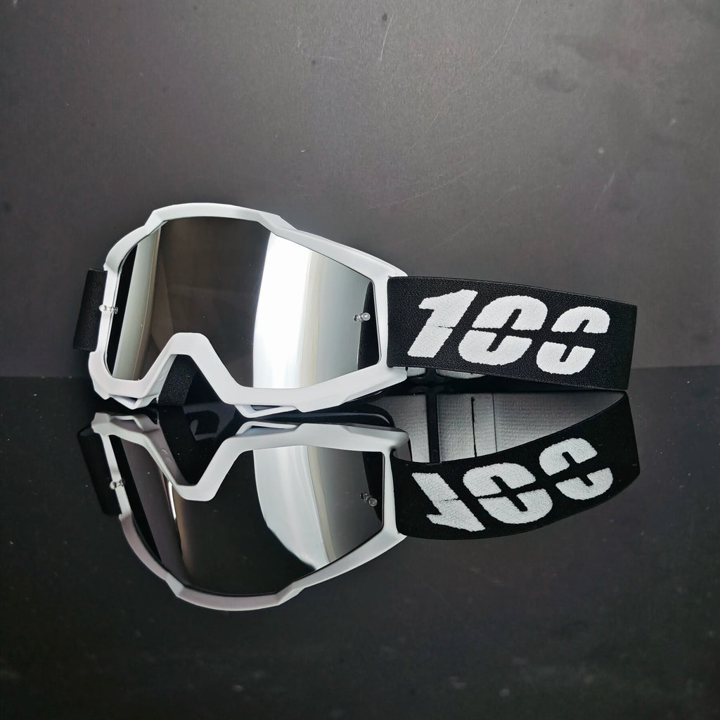 100 Motorcycle Goggles Dustproof Racing Glasses Windproof for Men & Women Motocross Cycling Skiing Outdoor Off-Road Bike Goggle