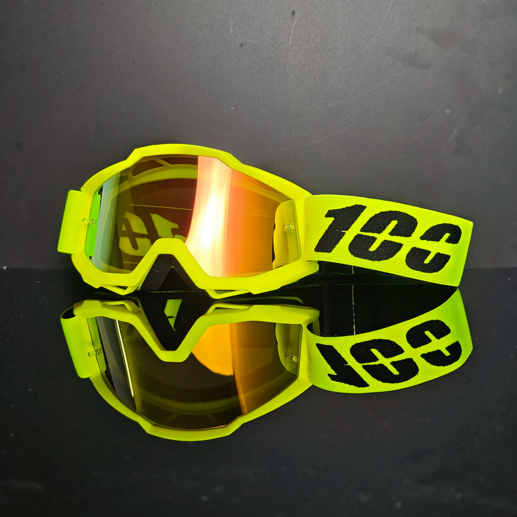 100 Motorcycle Goggles Dustproof Racing Glasses Windproof for Men & Women Motocross Cycling Skiing Outdoor Off-Road Bike Goggle