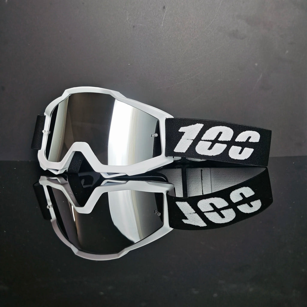 100 Motorcycle Goggles Dustproof Racing Glasses Windproof for Men & Women Motocross Cycling Skiing Outdoor Off-Road Bike Goggle