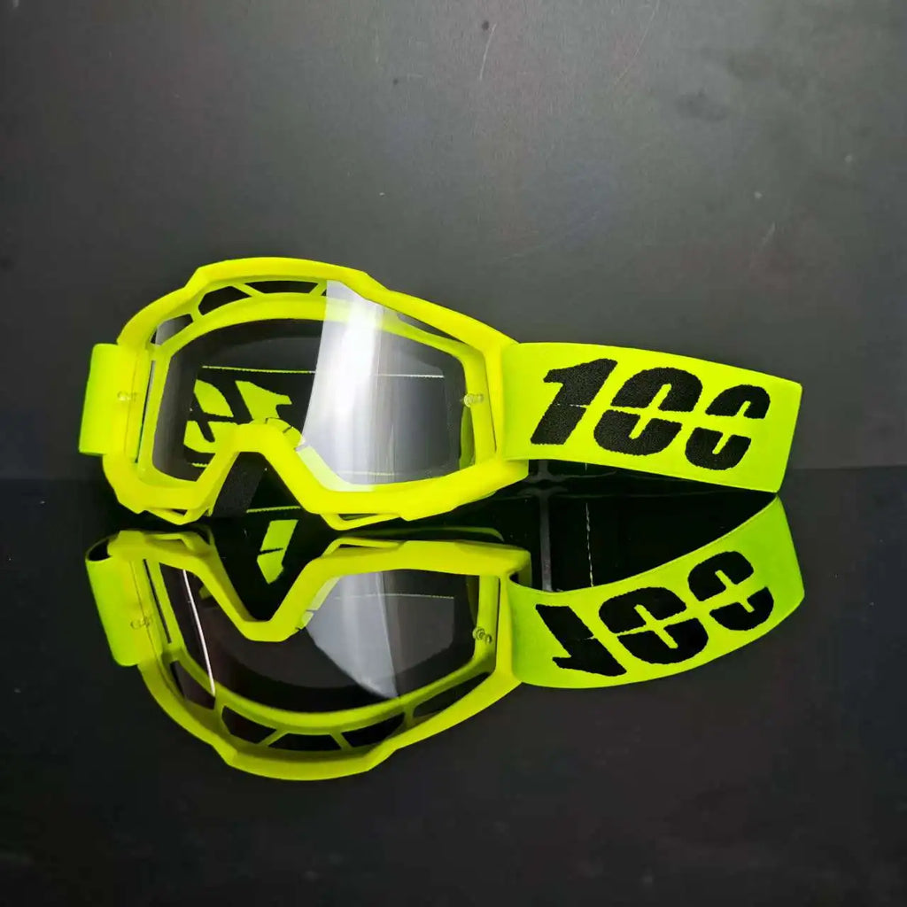 100 Motorcycle Goggles Dustproof Racing Glasses Windproof for Men & Women Motocross Cycling Skiing Outdoor Off-Road Bike Goggle