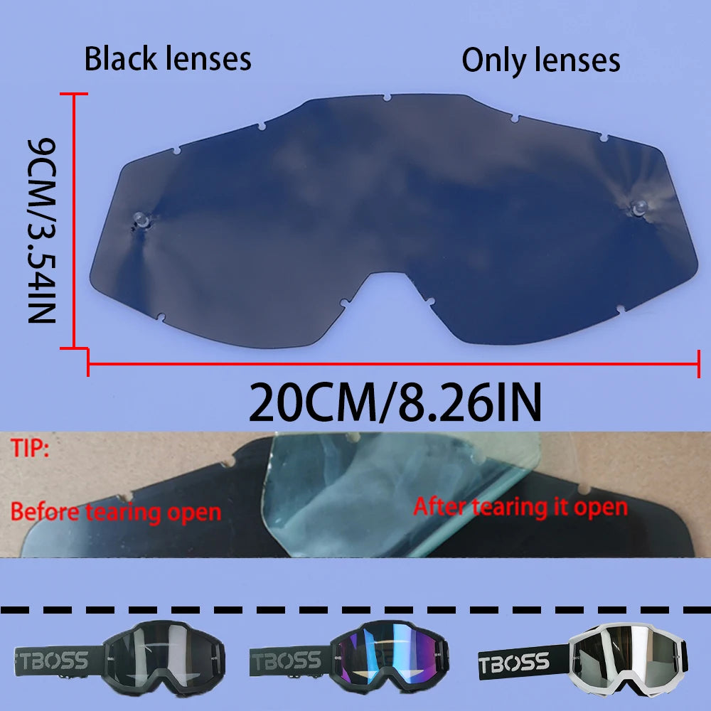 100 Motorcycle Goggles Dustproof Racing Glasses Windproof for Men & Women Motocross Cycling Skiing Outdoor Off-Road Bike Goggle