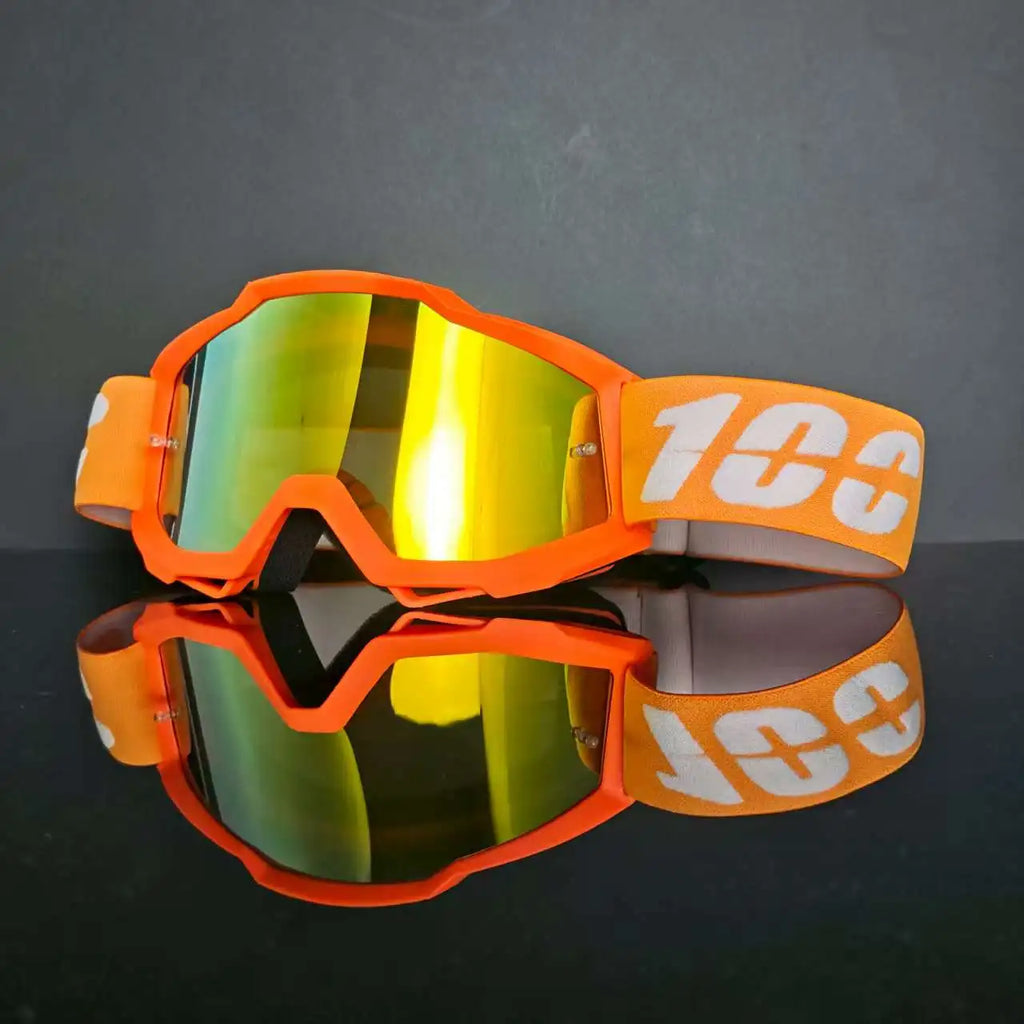 100 Motorcycle Goggles Dustproof Racing Glasses Windproof for Men & Women Motocross Cycling Skiing Outdoor Off-Road Bike Goggle