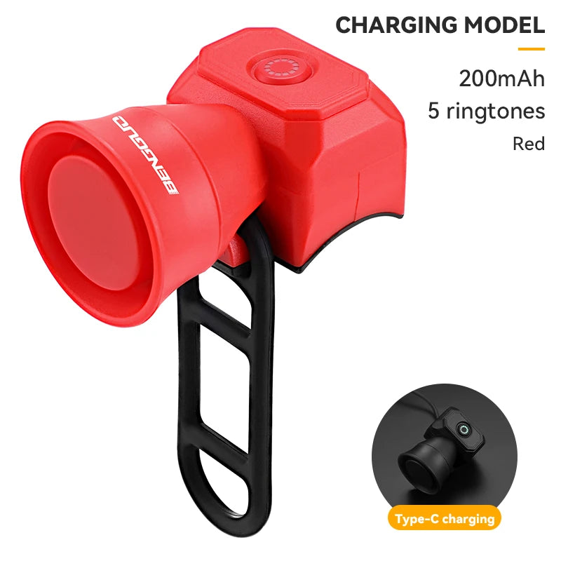 Electric Bike Horn 130db Loud Bicycle Horn for Adults Kids Mountain Bike/Scooter/Ebike Waterproof Electronic Bicycle Bells