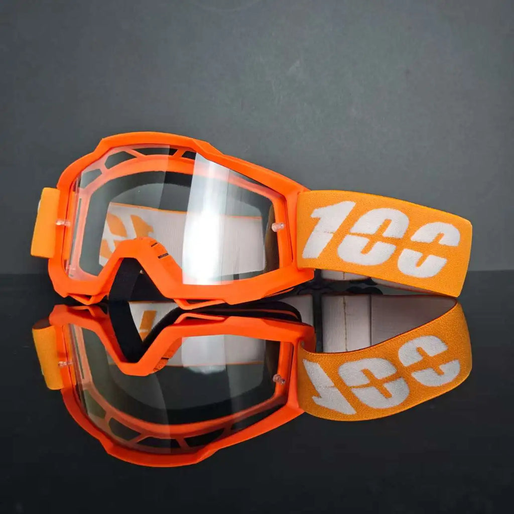 100 Motorcycle Goggles Dustproof Racing Glasses Windproof for Men & Women Motocross Cycling Skiing Outdoor Off-Road Bike Goggle